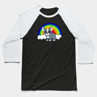 Chibi French Bulldog and Rainbow Baseball T-Shirt